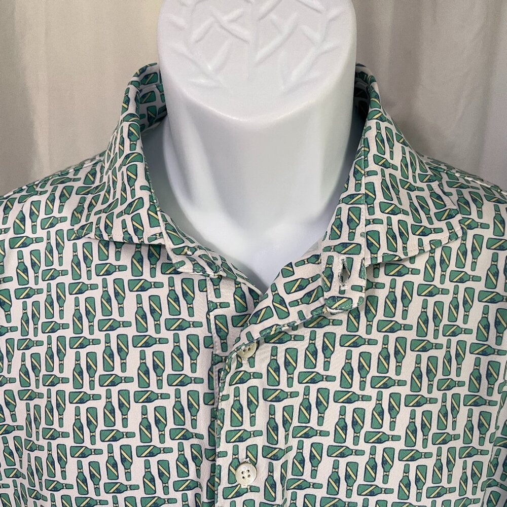 🍷 Turtleson Men’s Wine Bottle Print Performance Golf Polo Shirt M ⛳